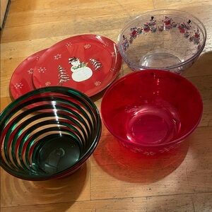 Festive Holiday Bowl and Plate Set